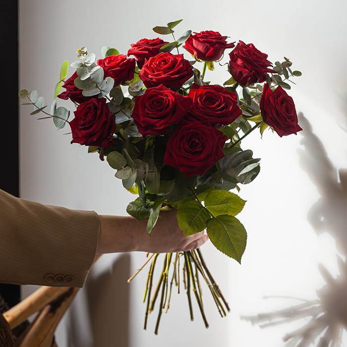 Échoppe Végétale _ Artisan fleuriste_ Messein en Lorraine _ Composition, fleurs et plantes _ Bouquet de roses rouges