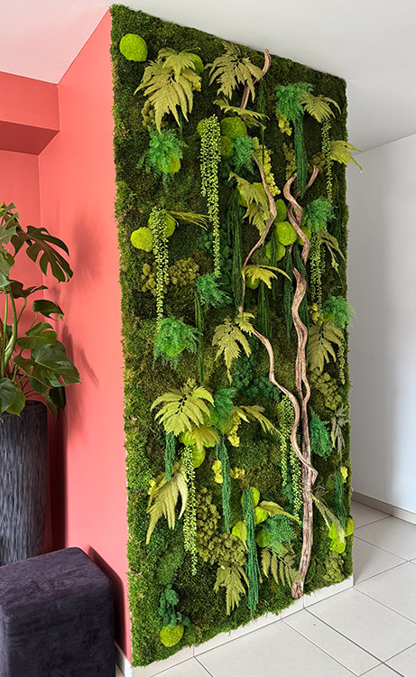 Échoppe Végétale _ Artisan fleuriste_ Messein en Lorraine _ Composition, fleurs et plantes _ Mur végétal